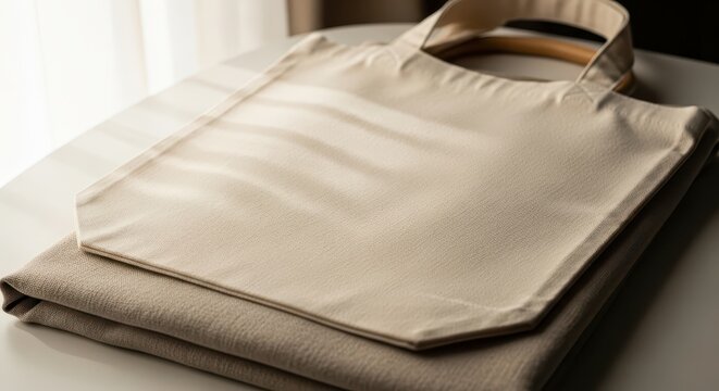 Brown leather bag on table indoors.
