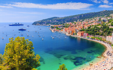 Obraz premium Villefranche sur Mer, France. Seaside town on the French Riviera (or Cote d'Azur).