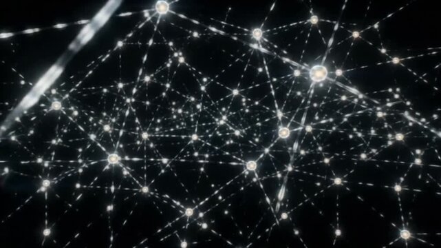 Digital data nodes and network connection flow (AI Generated)