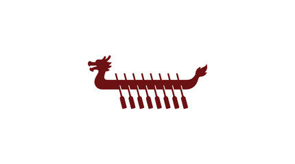 Dragon Boat Silhouette Vector Illustration © raigen