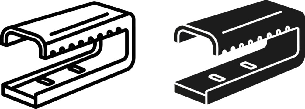 Binder clip on white background with copy space for text during office work