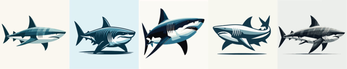 Fototapeta premium Megalodon Vector Illustrations