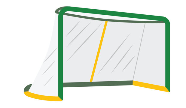 Illustration of Soccer Goal with Net and Green Frame