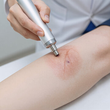 Kawaii Blood Leg. Medical Inspection And Treatment Of Telangiectasia, Focusing On Leg Dilation Of Small Blood Vessels In The Skin