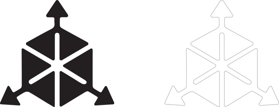 Coordinate axes vector icon, three dimensional space symbol, land surveying blueprint and spatial engineering.
