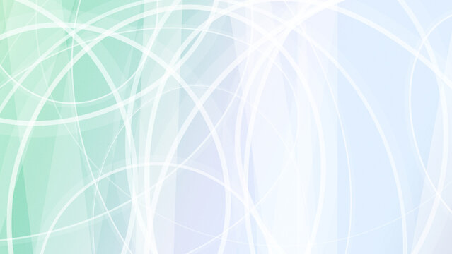Soft blue and mint abstract circles and intersecting lines create a calm futuristic network backdrop for technology, wellness, and creative presentations.