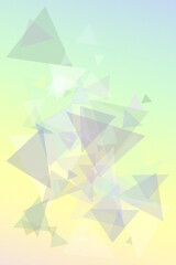 Obraz premium A dreamy polygon starburst formed by overlapping translucent shapes floats over a gentle pastel gradient, ideal for modern backgrounds, tech themes, and calm branding.
