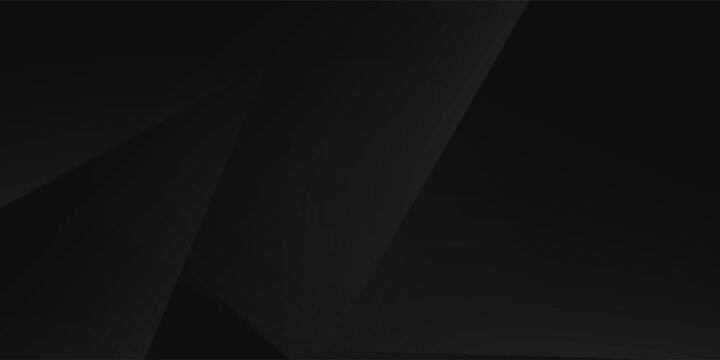 Modern black white abstract background. Minimal. Gradient. Dark grey banner with geometric shapes, lines, stripes, triangles. Design. Futuristic. Cut paper or metal effect