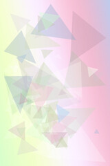 Obraz premium Pastel geometric triangles overlap in a dreamy soft glow, creating a calm modern backdrop ideal for presentations, cover designs, and creative brand visuals.