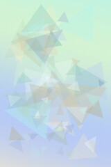 Obraz premium A calm abstract composition of translucent triangles blending pastel mint and sky blue tones, ideal for modern design, branding backdrops, and tech or wellness concepts.