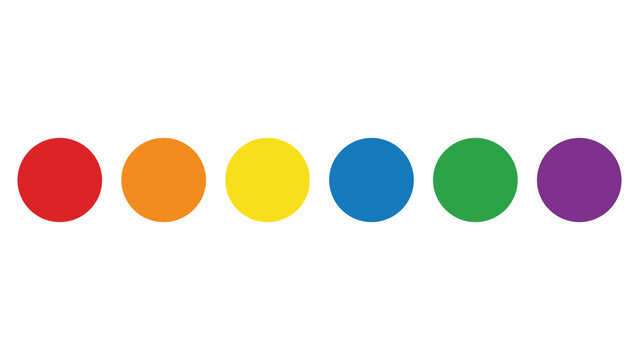 Colorful rainbow circles in a row