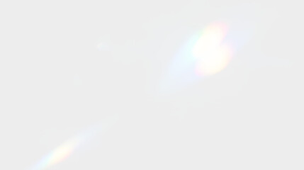 Rainbow reflection png with glass prism refraction, luminous crystal shine and transparent abstract overlay design. © Oleg Michalov