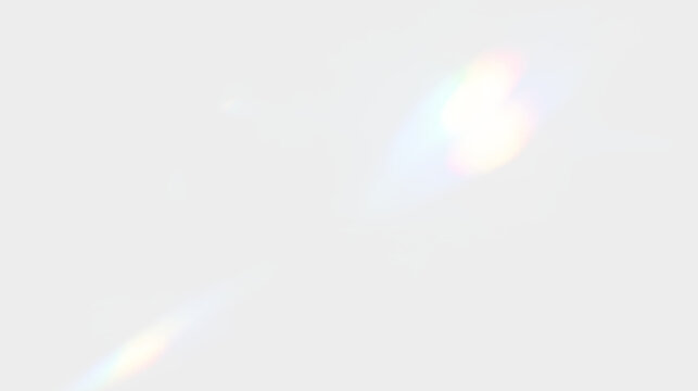 Rainbow reflection png with glass prism refraction, luminous crystal shine and transparent abstract overlay design.