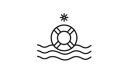 Fototapeta premium Lifebuoy Floating Icon