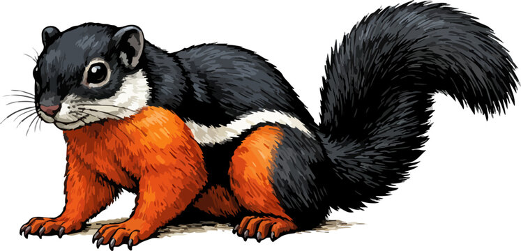 Callosciurus prevostii illustration art