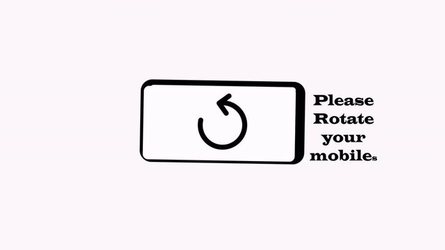 Rotate Your Phone or mobile rotation animation, Turn you Smartphone and rotate device screen animation on transparent background