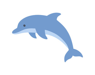 Obraz premium Blue whale icons. Flat vector illustration of blue whale. Decorative cute illustration for children. Graphic design elements for print and web.