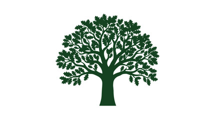 Naklejka premium Oak Tree Silhouette Vector Illustration