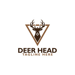 Obraz premium Deer head logo icon isolated on white background