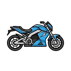 Obraz premium Blue and black motorcycle vector illustration.