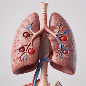 Cartoon Gas Medicine. Respiration In Humans