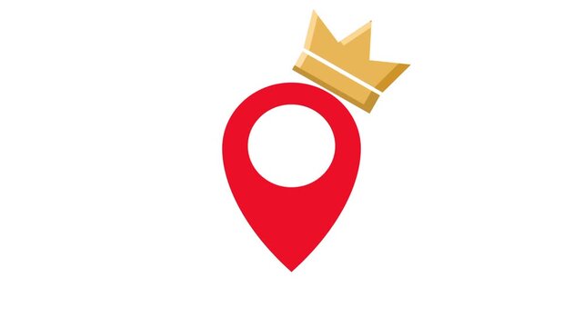 Crown shaped world map pulsing scale effect
