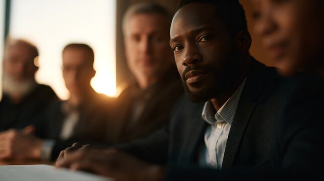 Group of professionals in boardroom setting