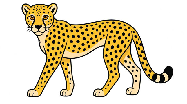 Cheetah Walking Forward Facing Left.