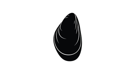 Mussel shell silhouette against a white background silhouette © MD RIPON