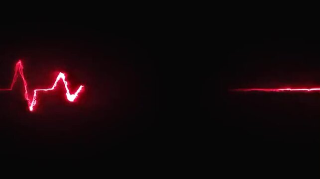 Red ekg heartbeat monitor line on dark background a digital rhythm