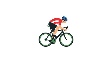 Fototapeta premium Man riding a bicycle quickly outside.