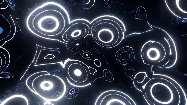 A Visual Pattern of Interlocking Circular Bands Transforming into Smooth and Undulating Curves