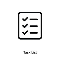 Checklist icon with three completed tasks and three incomplete tasks outlined in black on white task list to do done © Bar