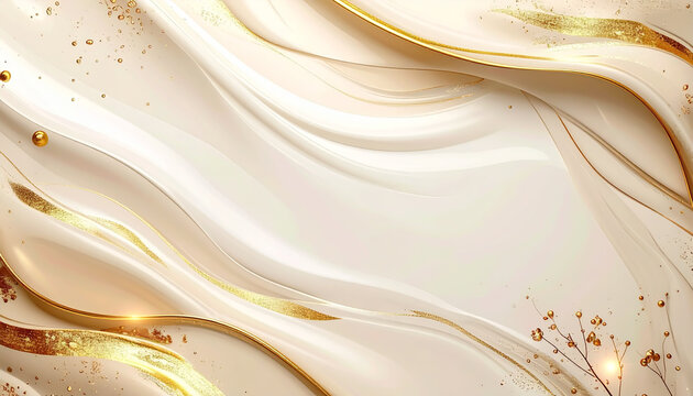 Eleganter floraler Luxus-Hintergrund in Creme und Gold