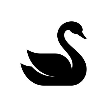 Black Swan Silhouette Side View.