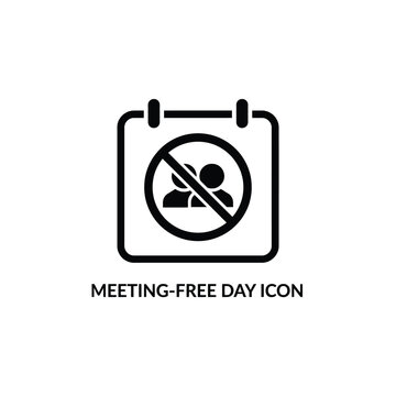 Meeting free day icon a flat black silhouette against a white background for scheduling applications availability appointment black and white calendar cancel