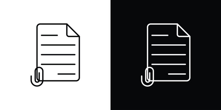 Attach document icon graphics editable linear strokes