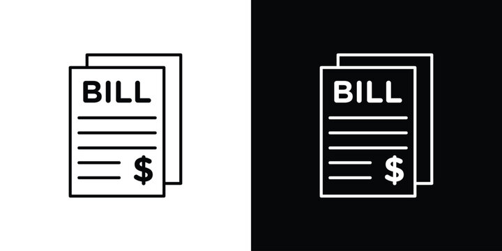 Bills icon graphics editable linear strokes