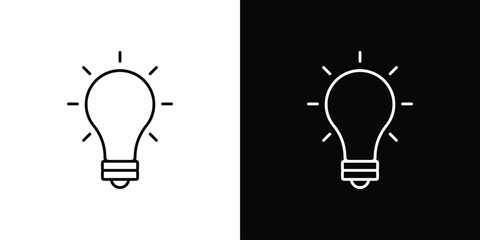 Bulb icon graphics editable linear strokes © No