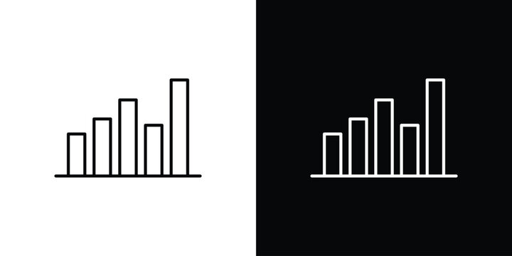 Chart histogram icon graphics editable linear strokes