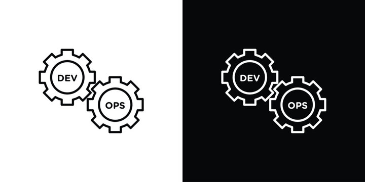 Dev ops icon graphics editable linear strokes