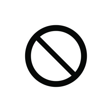 Prohibited symbol silhouette a black circle with a diagonal slash against a white background forbidden restriction allowed denied cancel