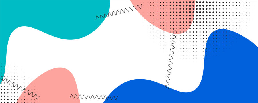 Colorful geometric pop art background with wave pattern. overlay geometric design of trendy Memphis 80s-90s style