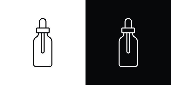 Oil dropper bottle icon graphics editable linear strokes