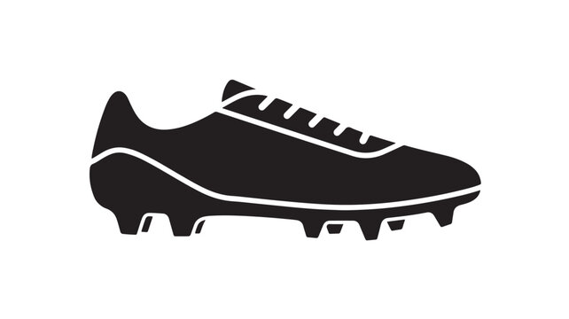 Black Soccer Cleat Isolated on White Background