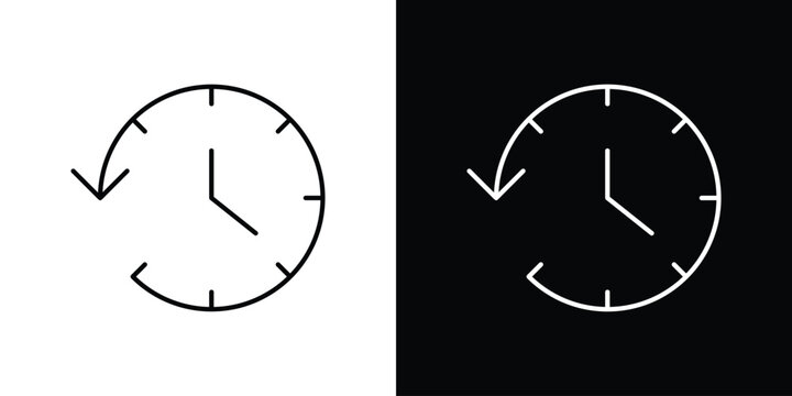 Past time icon graphics editable linear strokes