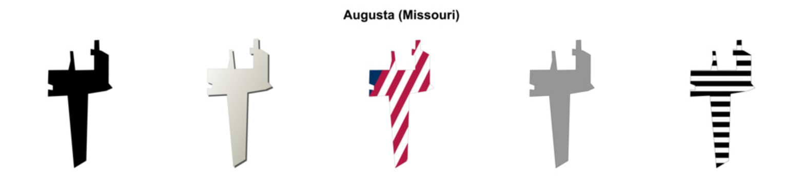 Augusta (Missouri) blank outline map set