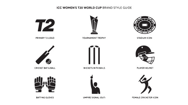 T2 Womens World Cup Brand Style Guide Icons vector icon