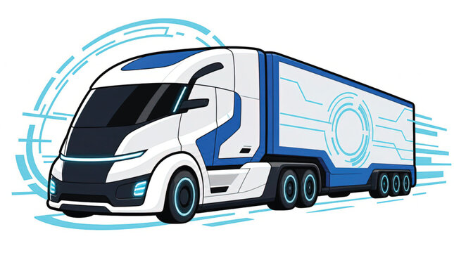 Large Semi Truck Semi Trailer Vehicle.