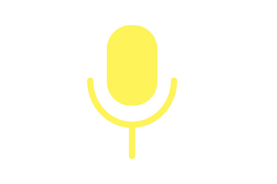 Yellow microphone icon flat audio record symbol png file with transparent background